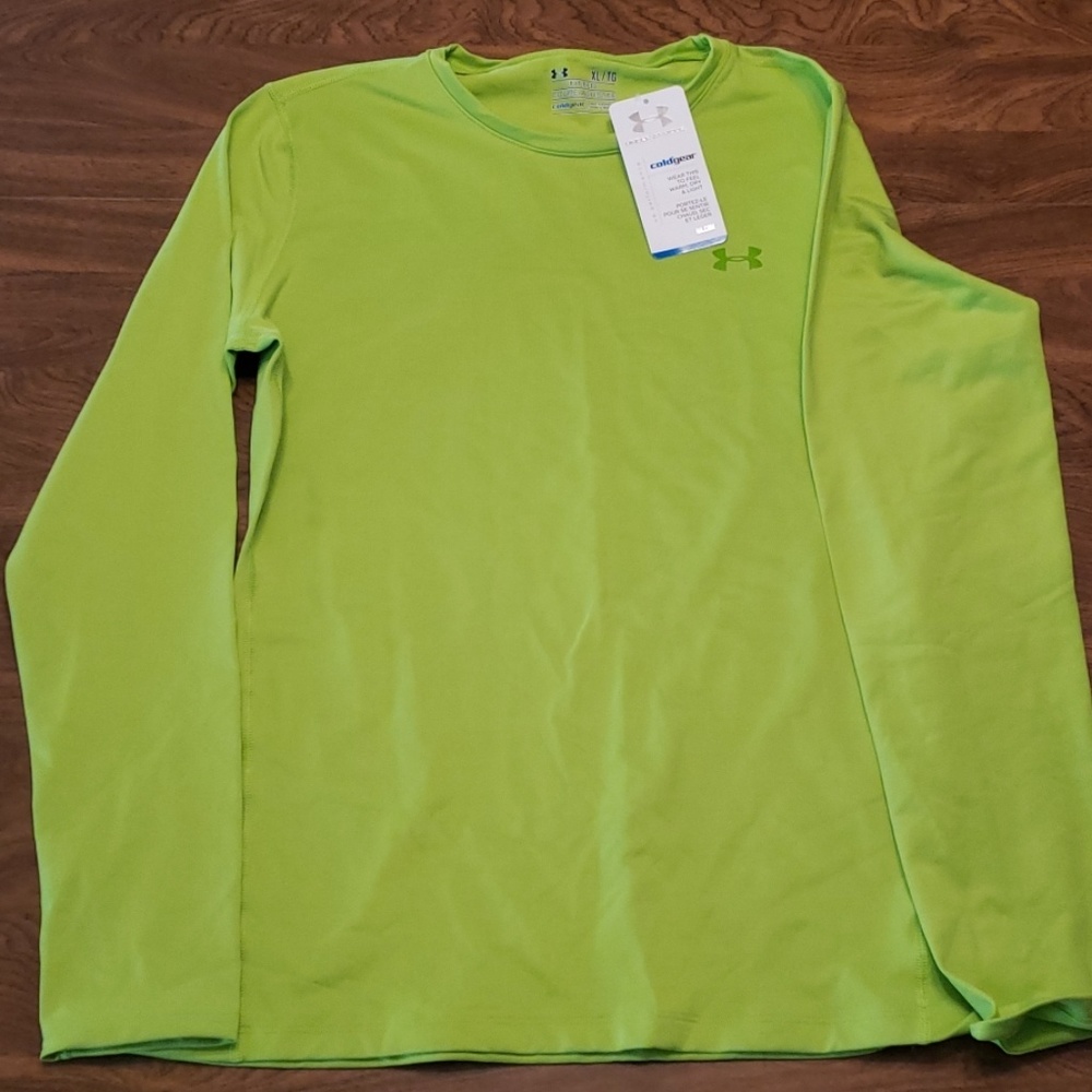 Under armour green cold gear fitness top